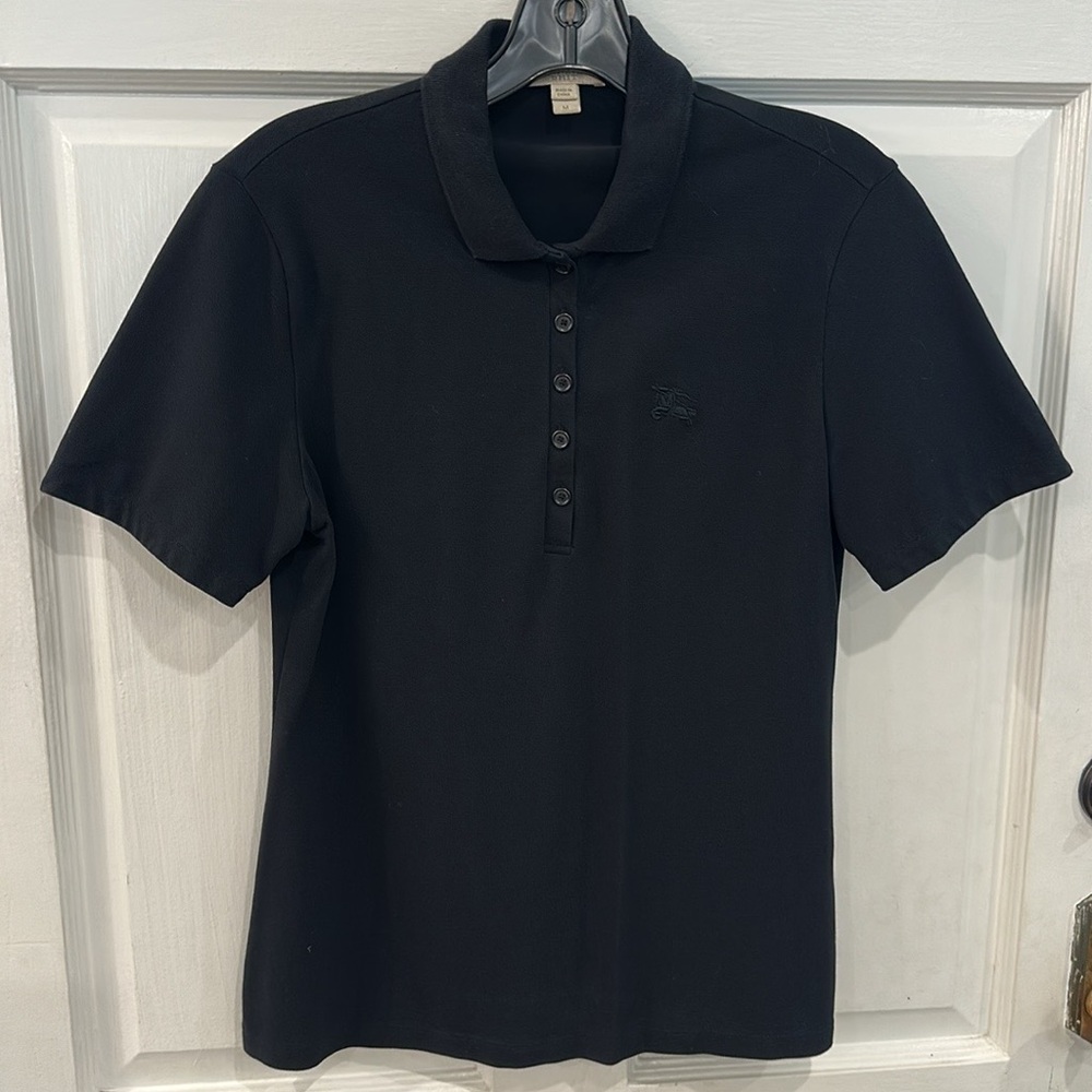 Burberry Women's Classic Black Polo Shirt Size Medium - Picture 7 of 7